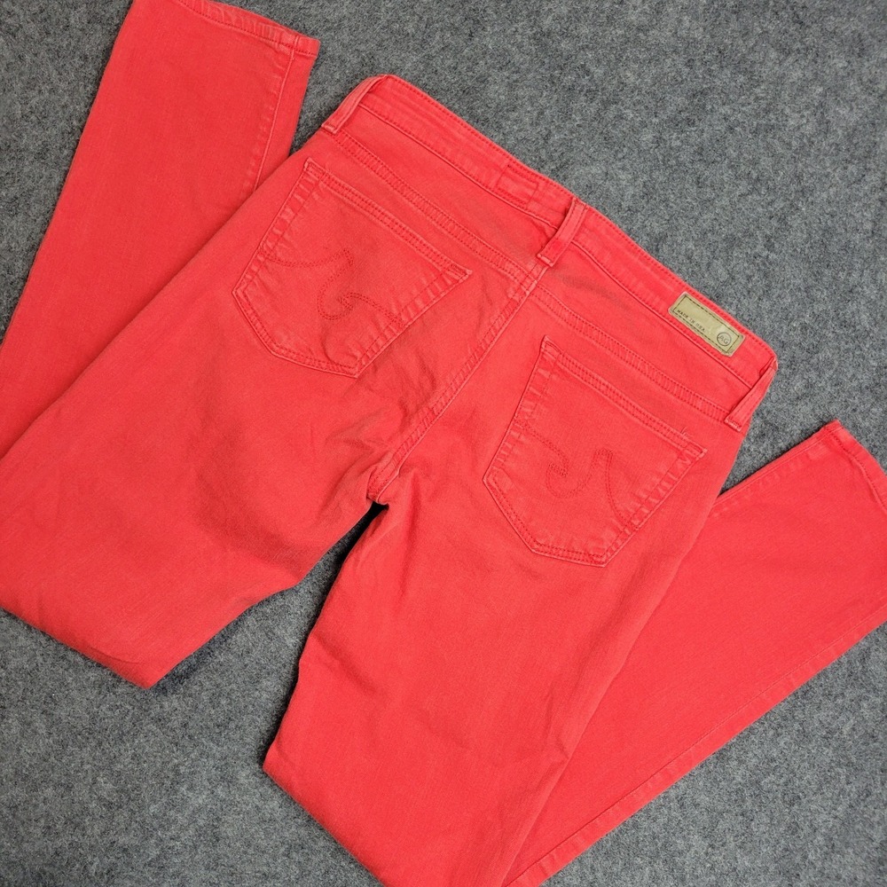 AG Adriano Goldschmied Jeans Womens 26R Red The Stevie Ankle Slim Straight Leg